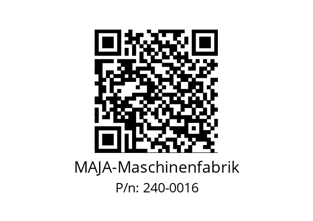   MAJA-Maschinenfabrik 240-0016