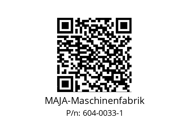   MAJA-Maschinenfabrik 604-0033-1