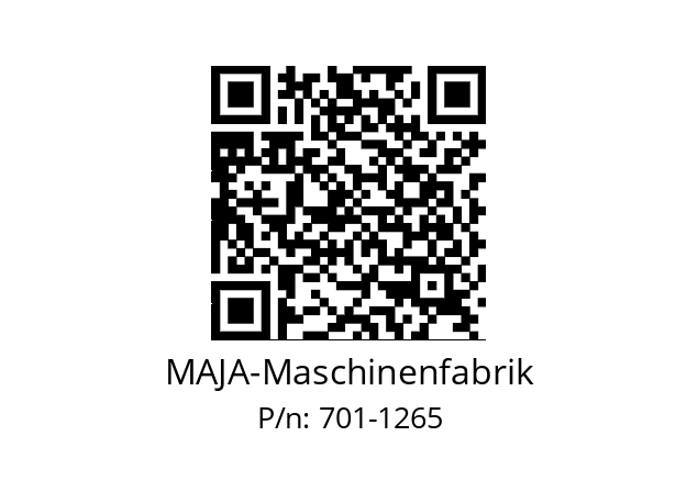   MAJA-Maschinenfabrik 701-1265