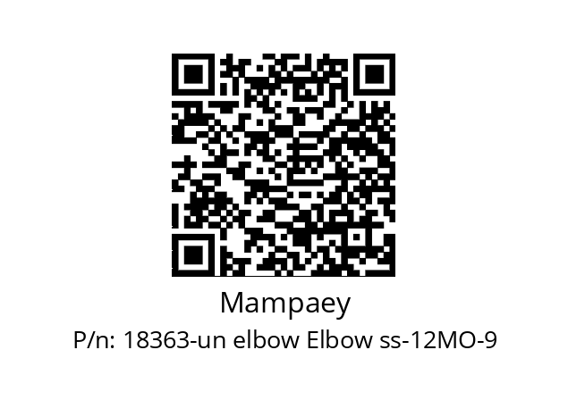   Mampaey 18363-un elbow Elbow ss-12MO-9