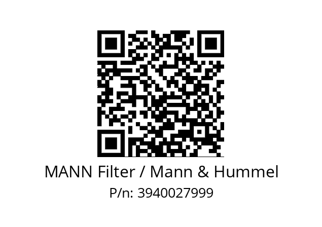   MANN Filter / Mann & Hummel 3940027999