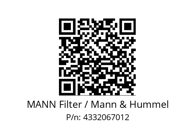   MANN Filter / Mann & Hummel 4332067012