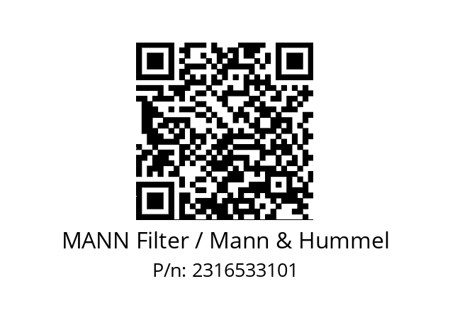   MANN Filter / Mann & Hummel 2316533101