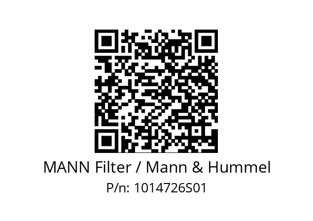  WDK 725 MANN Filter / Mann & Hummel 1014726S01