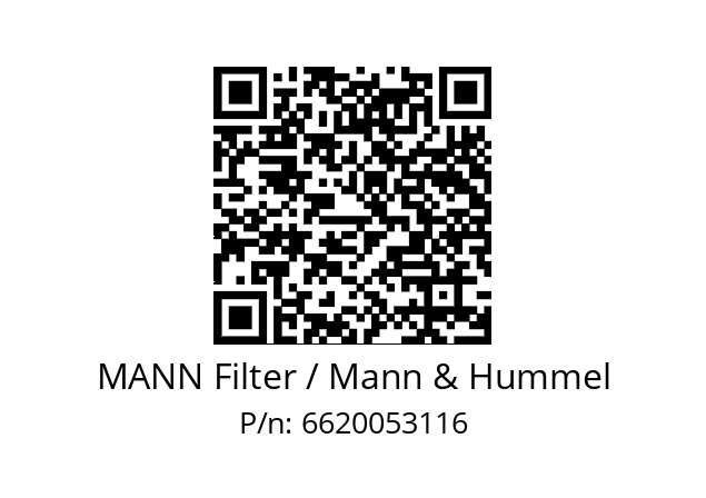  H 42 MANN Filter / Mann & Hummel 6620053116