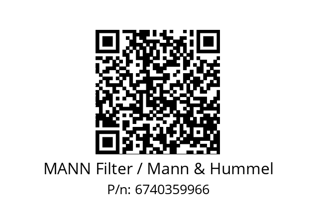  WD 724/6 MANN Filter / Mann & Hummel 6740359966