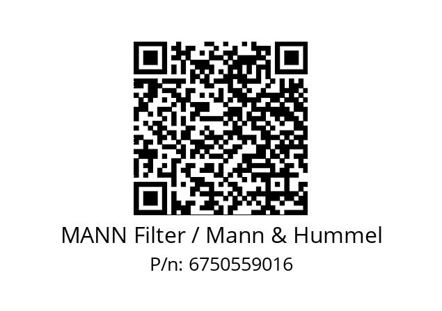  W 962 MANN Filter / Mann & Hummel 6750559016