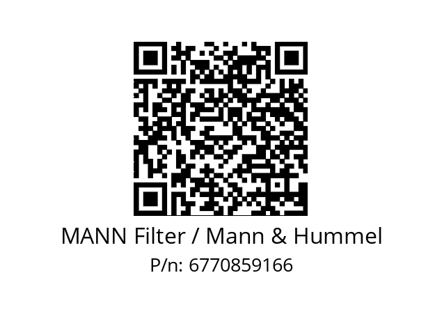  WD 1374 MANN Filter / Mann & Hummel 6770859166