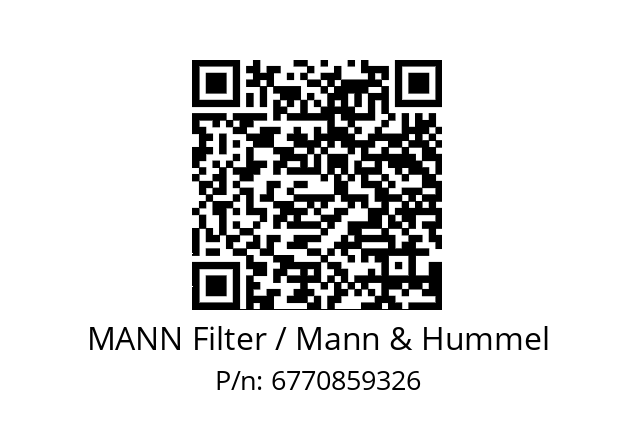  W 1374/6 MANN Filter / Mann & Hummel 6770859326