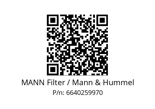  WK 820/1 MANN Filter / Mann & Hummel 6640259970