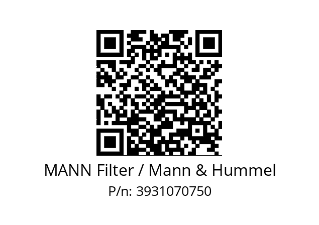   MANN Filter / Mann & Hummel 3931070750