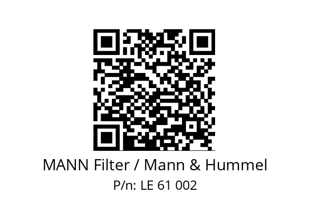   MANN Filter / Mann & Hummel LE 61 002