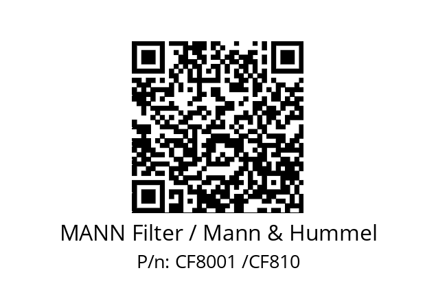   MANN Filter / Mann & Hummel CF8001 /CF810