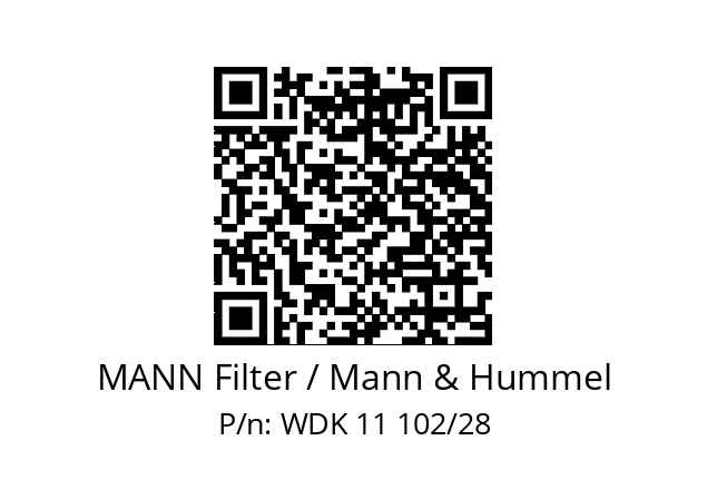   MANN Filter / Mann & Hummel WDK 11 102/28