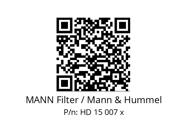   MANN Filter / Mann & Hummel HD 15 007 x