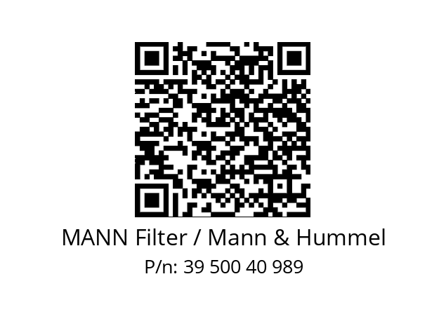   MANN Filter / Mann & Hummel 39 500 40 989