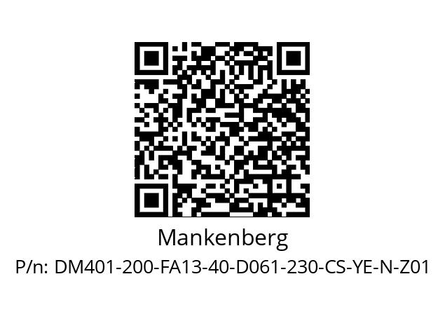   Mankenberg DM401-200-FA13-40-D061-230-CS-YE-N-Z01