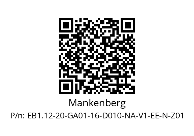   Mankenberg EB1.12-20-GA01-16-D010-NA-V1-EE-N-Z01