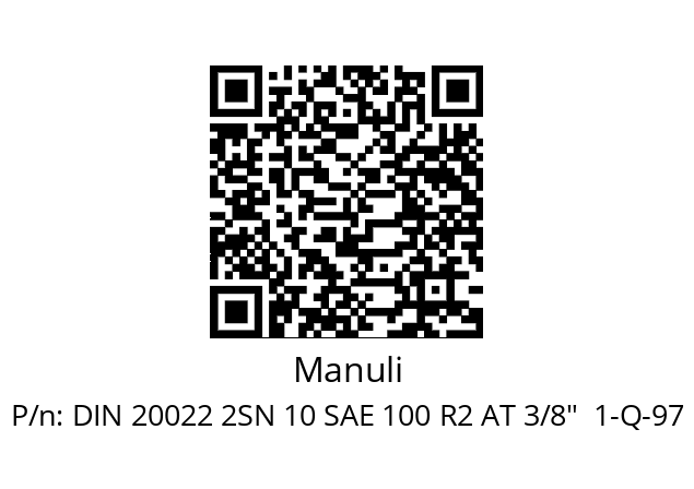   Manuli DIN 20022 2SN 10 SAE 100 R2 AT 3/8"  1-Q-97