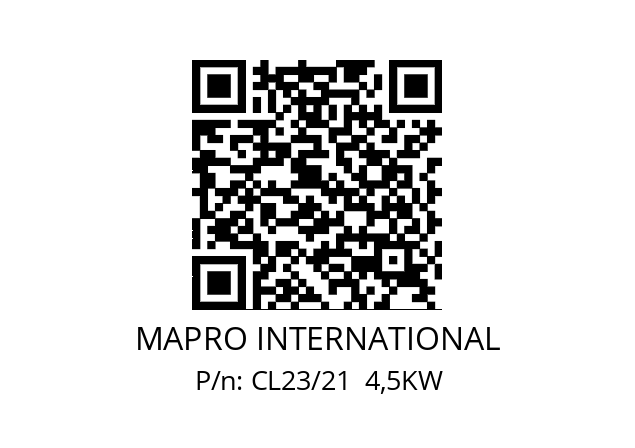   MAPRO INTERNATIONAL CL23/21  4,5KW