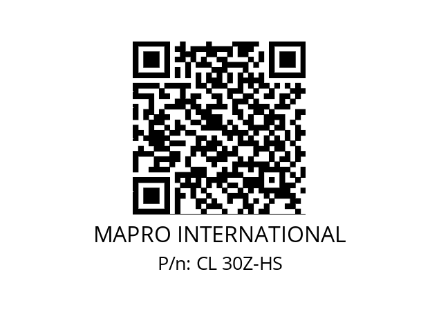   MAPRO INTERNATIONAL CL 30Z-HS