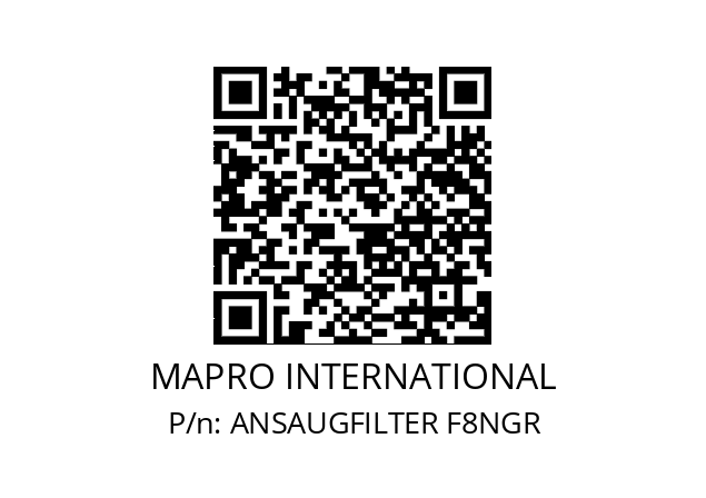   MAPRO INTERNATIONAL ANSAUGFILTER F8NGR