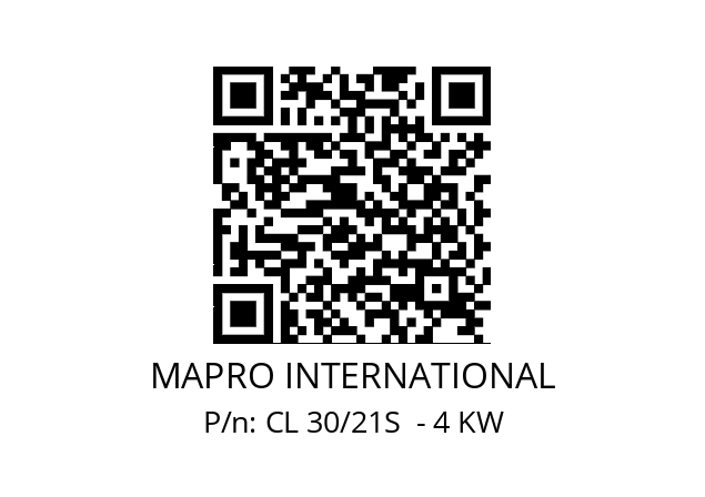   MAPRO INTERNATIONAL CL 30/21S  - 4 KW