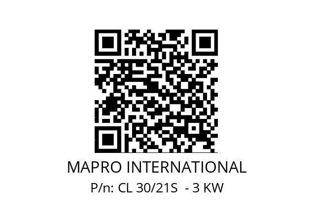   MAPRO INTERNATIONAL CL 30/21S  - 3 KW