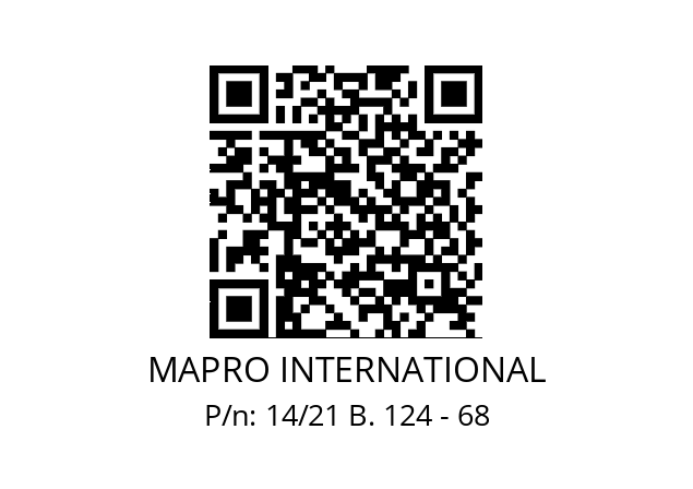   MAPRO INTERNATIONAL 14/21 B. 124 - 68