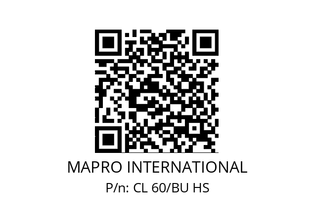   MAPRO INTERNATIONAL CL 60/BU HS