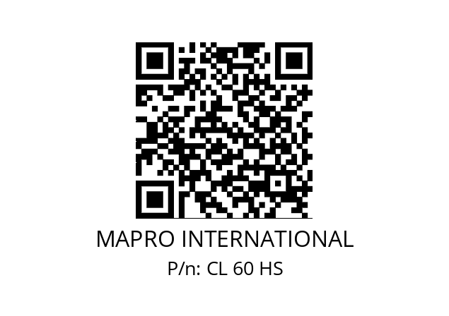   MAPRO INTERNATIONAL CL 60 HS