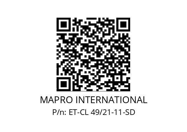   MAPRO INTERNATIONAL ET-CL 49/21-11-SD