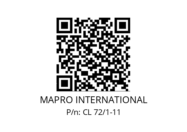   MAPRO INTERNATIONAL CL 72/1-11