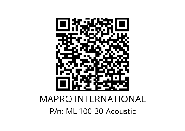   MAPRO INTERNATIONAL ML 100-30-Acoustic