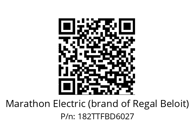   Marathon Electric (brand of Regal Beloit) 182TTFBD6027