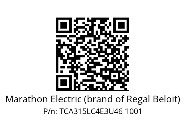   Marathon Electric (brand of Regal Beloit) TCA315LC4E3U46 1001