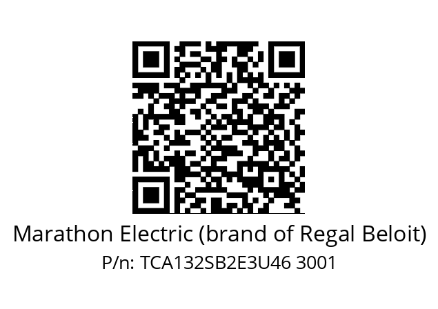   Marathon Electric (brand of Regal Beloit) TCA132SB2E3U46 3001