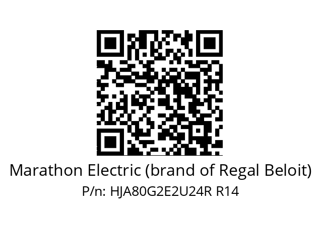   Marathon Electric (brand of Regal Beloit) HJA80G2E2U24R R14