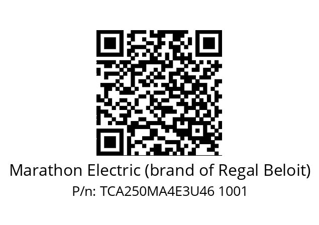   Marathon Electric (brand of Regal Beloit) TCA250MA4E3U46 1001