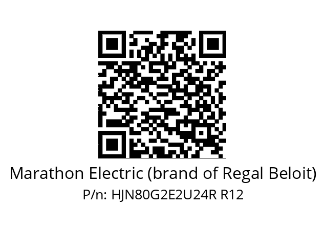   Marathon Electric (brand of Regal Beloit) HJN80G2E2U24R R12