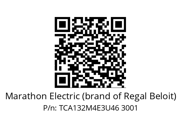   Marathon Electric (brand of Regal Beloit) TCA132M4E3U46 3001