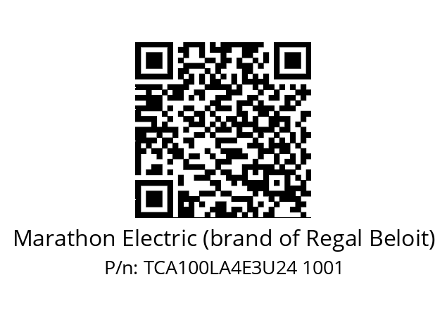   Marathon Electric (brand of Regal Beloit) TCA100LA4E3U24 1001