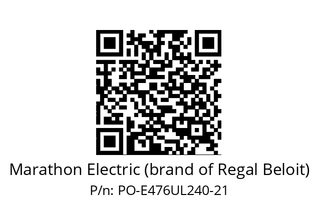   Marathon Electric (brand of Regal Beloit) PO-E476UL240-21