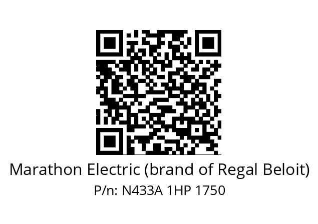   Marathon Electric (brand of Regal Beloit) N433A 1HP 1750