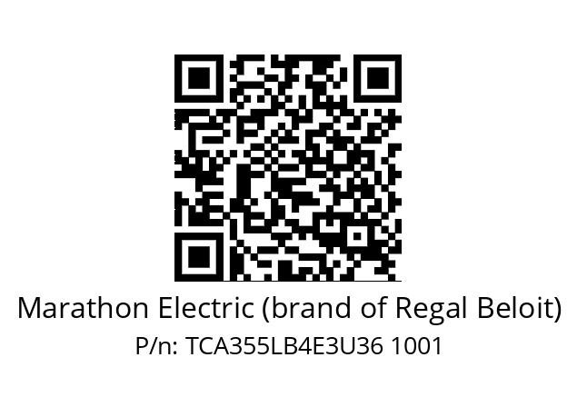   Marathon Electric (brand of Regal Beloit) TCA355LB4E3U36 1001