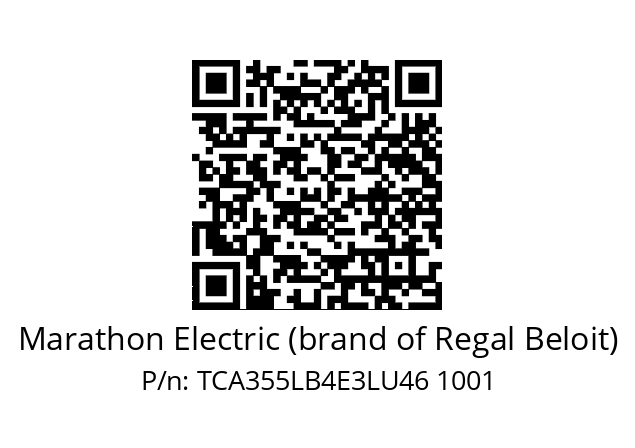   Marathon Electric (brand of Regal Beloit) TCA355LB4E3LU46 1001