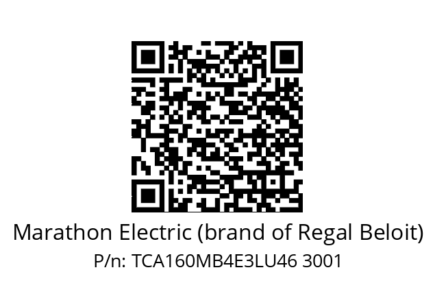   Marathon Electric (brand of Regal Beloit) TCA160MB4E3LU46 3001