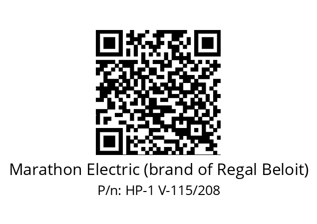   Marathon Electric (brand of Regal Beloit) HP-1 V-115/208