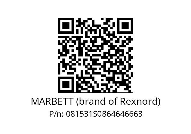   MARBETT (brand of Rexnord) 081531S0864646663