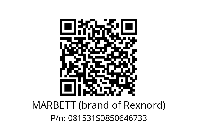   MARBETT (brand of Rexnord) 081531S0850646733